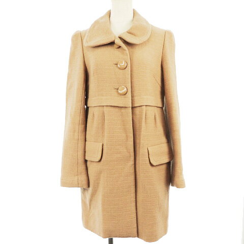 【中古】ジルバイジルスチュアート JILL by JILLSTUART コート ラウンドカラー ロング タック ボタンアップ ウール S ベージュ /RI20 レディース 【ベクトル 古着】 200316 ベクトルプレミアム店
