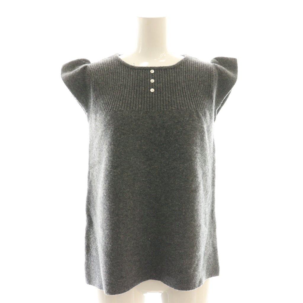 【中古】ドレステリア DRESSTERIOR ニット セーター フレンチスリーブ カシミヤ混 グレー /DO ■GY57 レ..