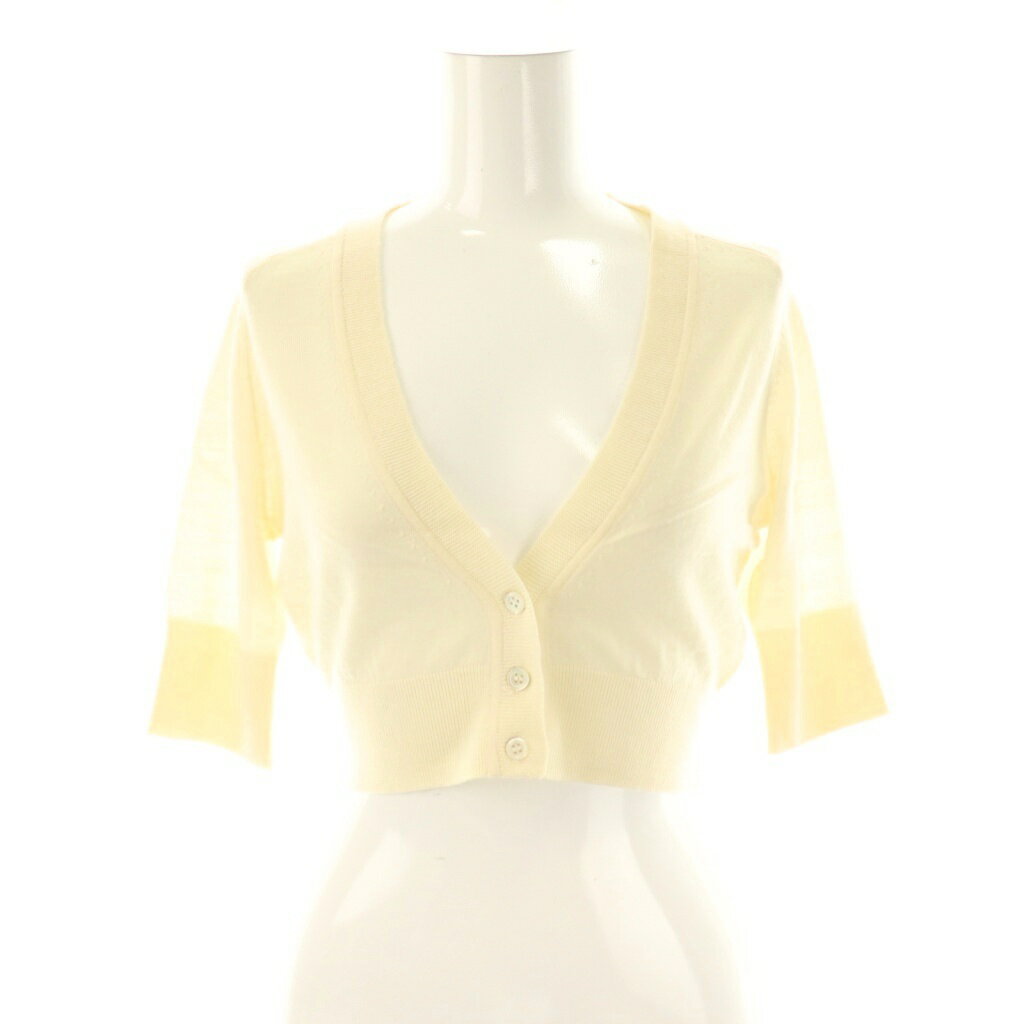 【中古】エリータハリ ELIE TAHARI カーディガン ニット アイボリー /ES ■GY57 レディース 【ベクトル 古着】 251117