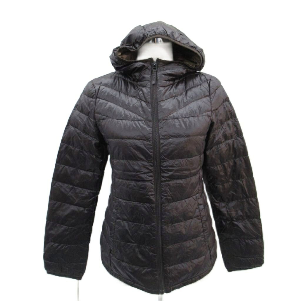 【中古】ユニクロ UNIQLO ダウンジャケット ミドル丈 M ダークブラウン フード付き /SM3 ■GY61 レディース 【ベクトル 古着】 251218