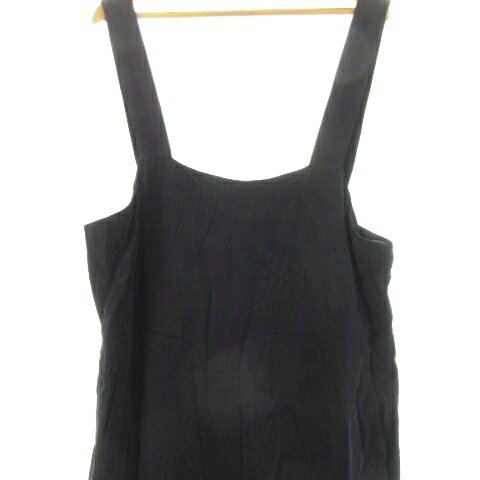 【中古】スピック&スパン Spick&Span サロペット 38 紺 ネイビー 無地 ノースリーブ ワイド クロップド丈 /AH18 ■GY60 レディース 【ベクトル 古着】 251224