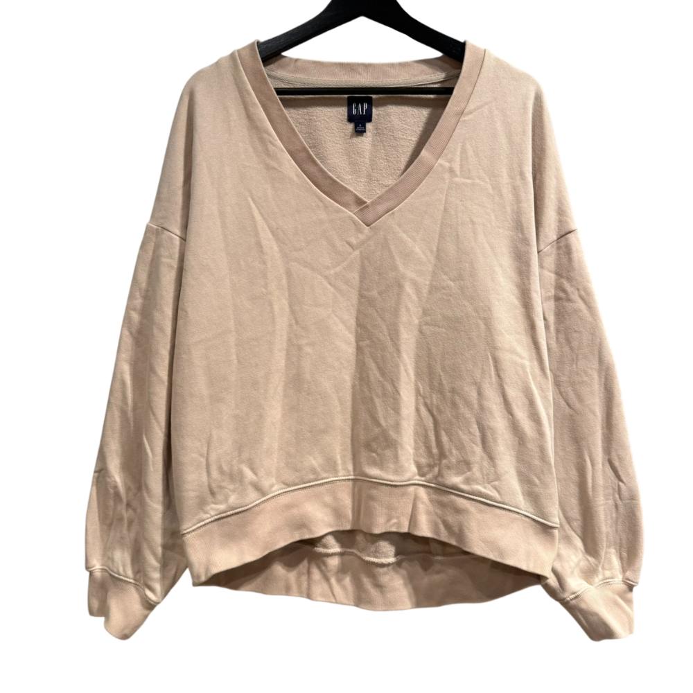【中古】ギャップ GAP スウェット Vネック 長袖 S ベージュ ■GY61 レディース 【ベクトル 古着】 260118