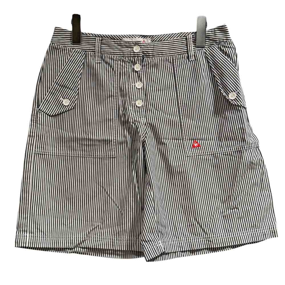 【中古】ルコックスポルティフ le coq sportif ゴルフウェア ハーフパンツ ストライプ 11 白 ホワイト 黒 ブラック ■GY61 メンズ 【ベクトル 古着】 260121