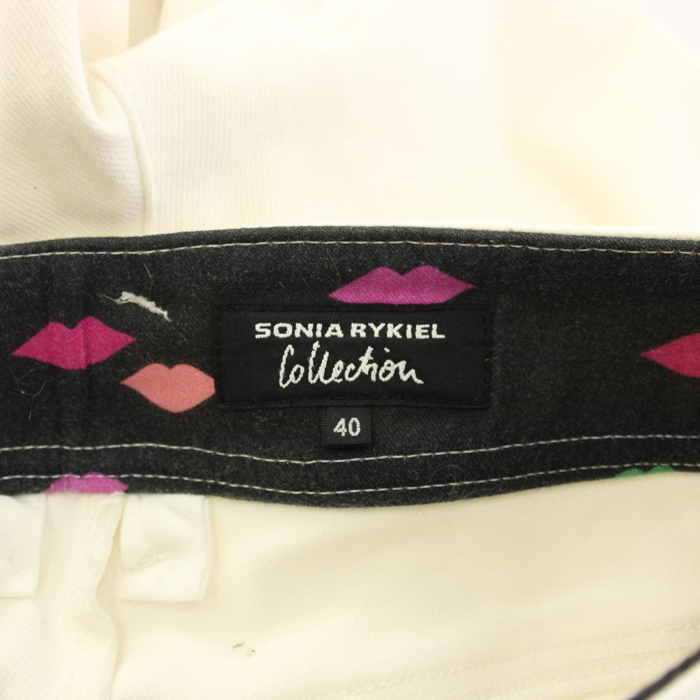【中古】ソニアリキエル SONIA RYKIEL Collection スラックスパンツ ジップフライ ストレッチ ワンカラー ロゴパッチ 40 白 ホワイト /BB ■GY61 レディース 【ベクトル 古着】 260119 — vista 3