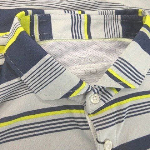 【中古】未使用品 タイトリスト TITLEIST ポロシャツ ゴルフ L グレー 紺 ネイビー...