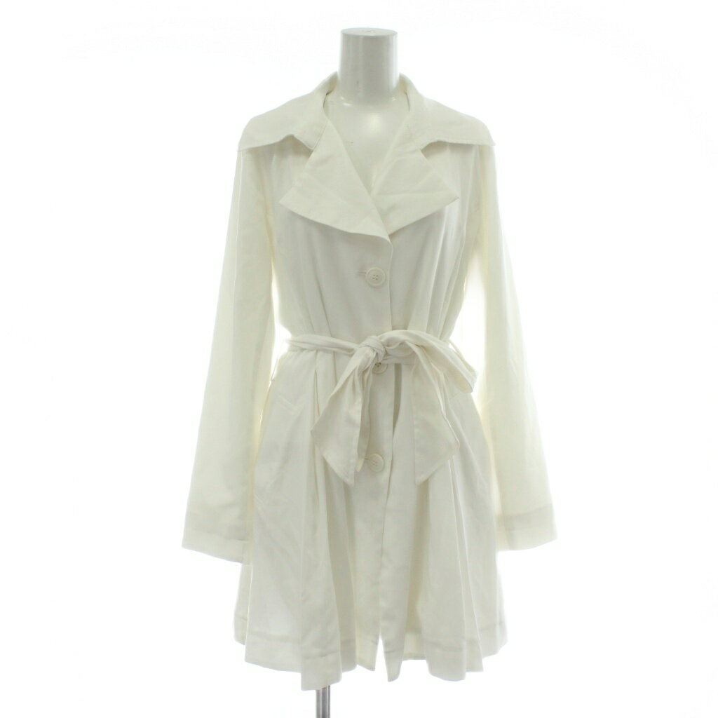 【中古】デュラス DURAS トレンチコート 薄手 アウター ミドル ベルト付き F 白 ホワイト /XZ ■GY58 レディース 【ベクトル 古着】 260125