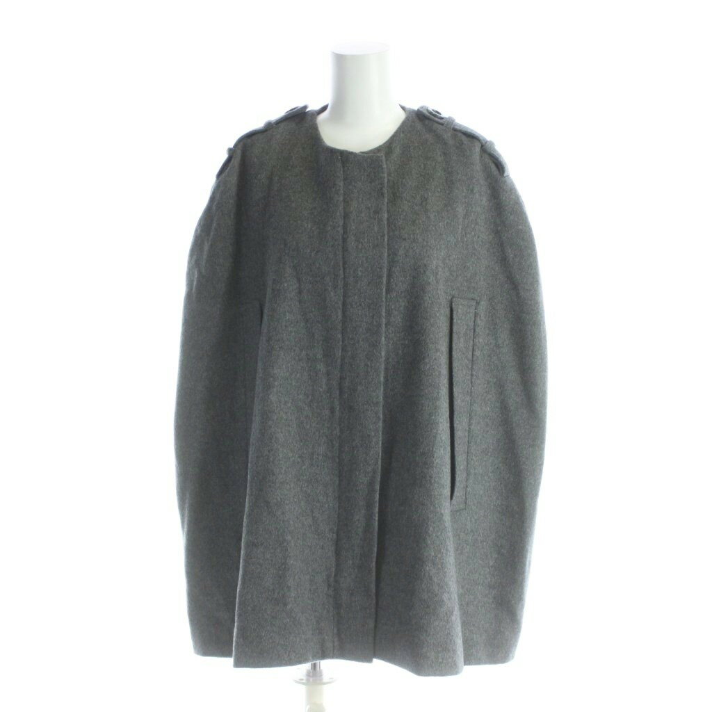 【中古】ルパニエ IL PANIER ポンチョ 上着 ウール M グレー ラウンドネック 袖なし 肩タブ装飾 /LP ■GY58 レディース 【ベクトル 古着】 260127