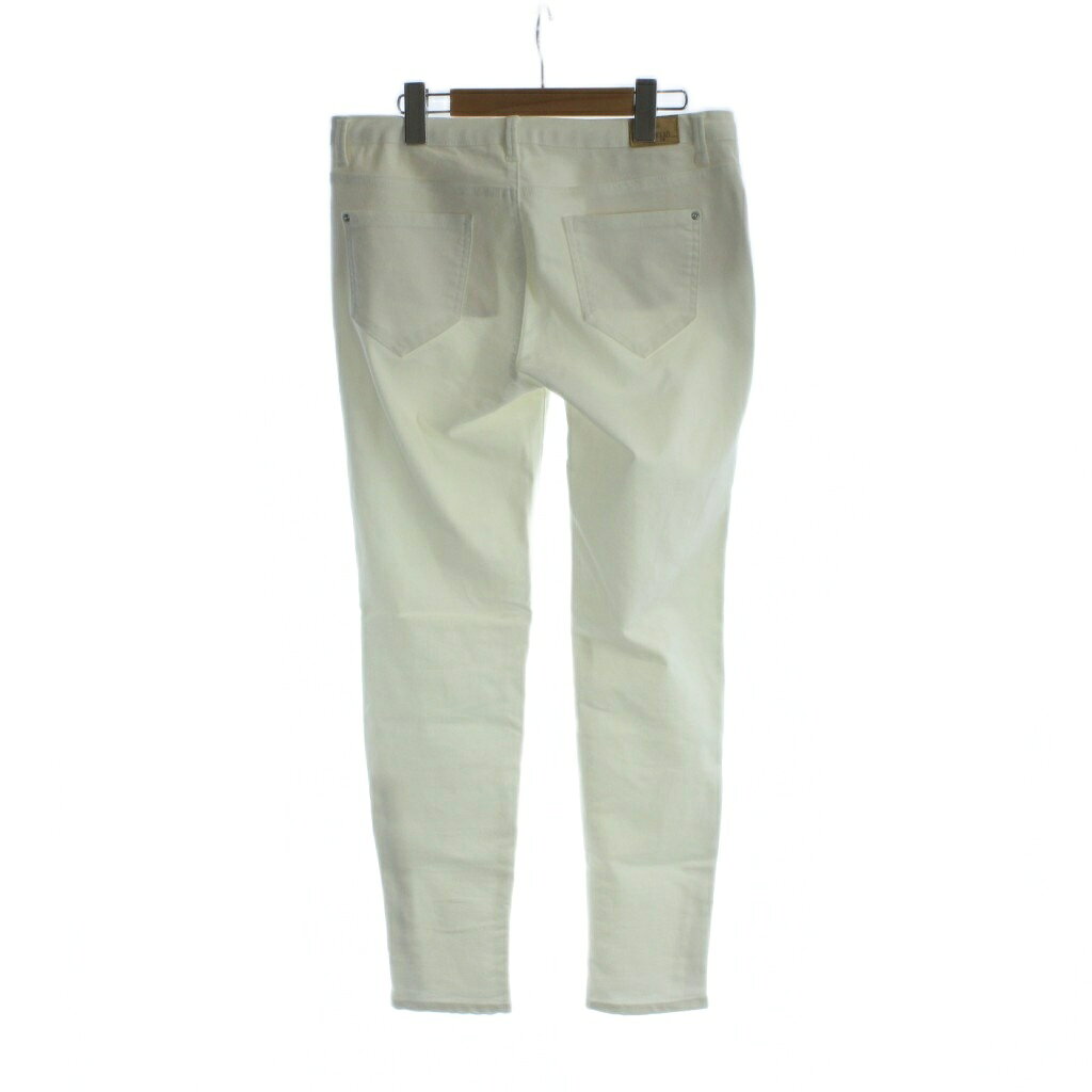 【中古】ザラ ベーシック ZARA BASIC デニムパンツ ジーンズ M 白 ホワイト ジッパーポケット 裾ジッパー スキニーシルエット /LP ■GY58 レディース 【ベクトル 古着】 260128 — vista 2