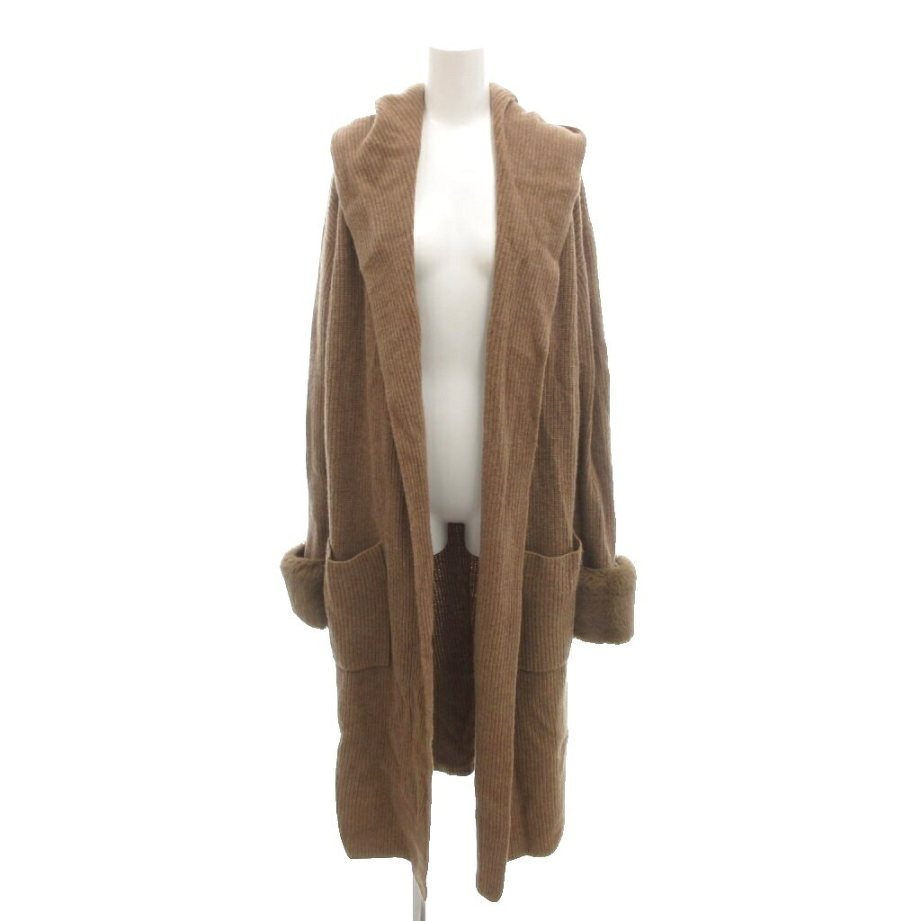 【中古】ミラオーウェン Mila Owen 袖口エコファー片畦ニットカーディガン ガウン ボタンレス ロング丈 1 茶 ブラウン /YJ ■ECC001 レディース 【ベクトル 古着】 260328 vectorpremium-18994828 ブランド古着ベクトルプレミアム店 パッケージ画像
