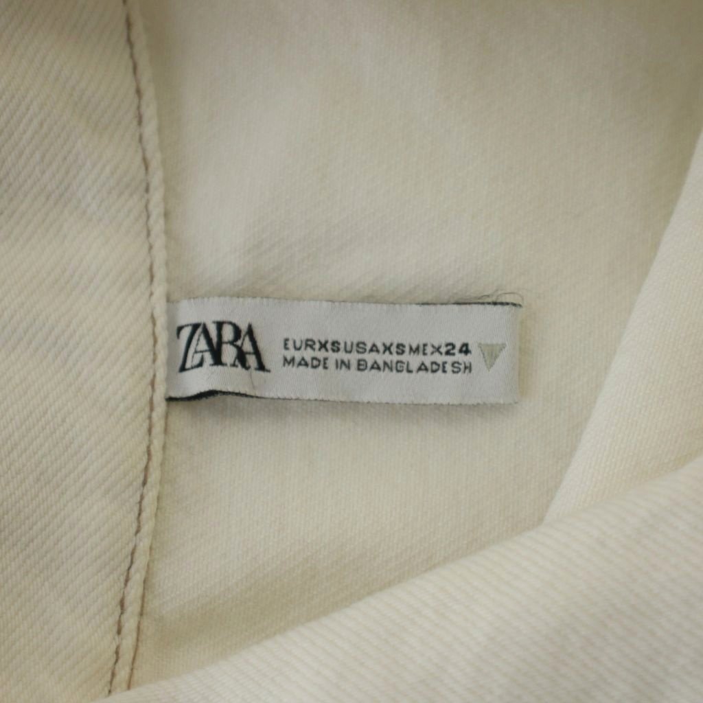 ブランド古着ベクトルプレミアム店の【中古】ザラ ZARA オールインワン ホワイトデニム ショート 白 ホワイト 半袖 シャツ襟 /LP ■GY60 レディース 【ベクトル 古着】 260211｜アングル3