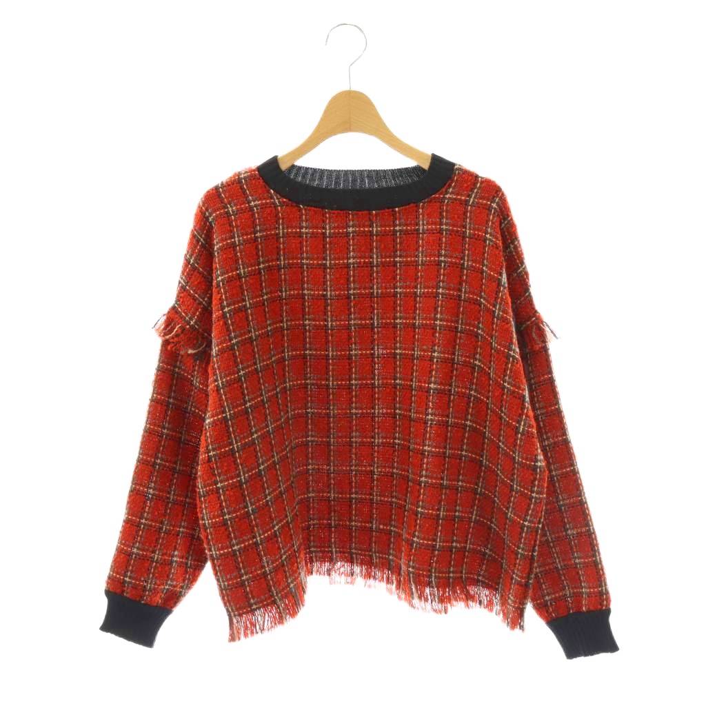 【中古】チャオパニック CIAOPANIC ニット カットソー チェック 長袖 F レッド マルチカラー /DO ■ECB001 レディース 【ベクトル 古着】 260213 vectorpremium-18887906 ブランド古着ベクトルプレミアム店 パッケージ画像