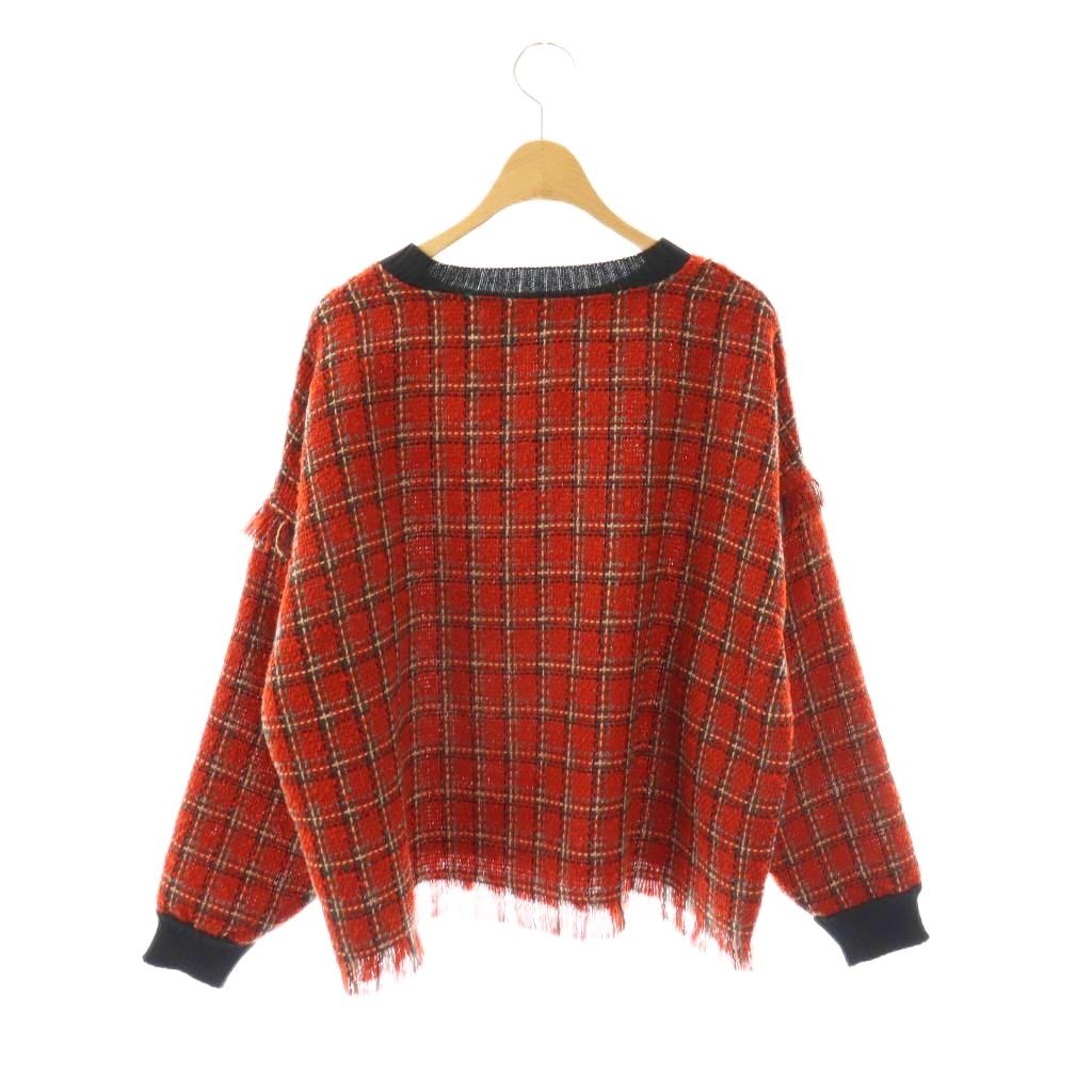 【中古】チャオパニック CIAOPANIC ニット カットソー チェック 長袖 F レッド マルチカラー /DO ■ECB001 レディース 【ベクトル 古着】 260213 vectorpremium-18887906 ブランド古着ベクトルプレミアム店 サンプル画像2