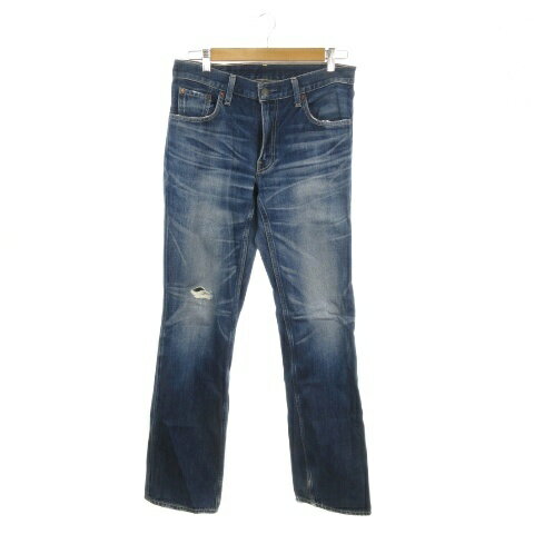 【中古】リーバイス Levi's 502 デニムパンツ ジーンズ ストレート W31 L33 青 ブルー ウォッシュ加工 ダメージ加工 /MN28 ■ECC001 メンズ 【ベクトル 古着】 260228