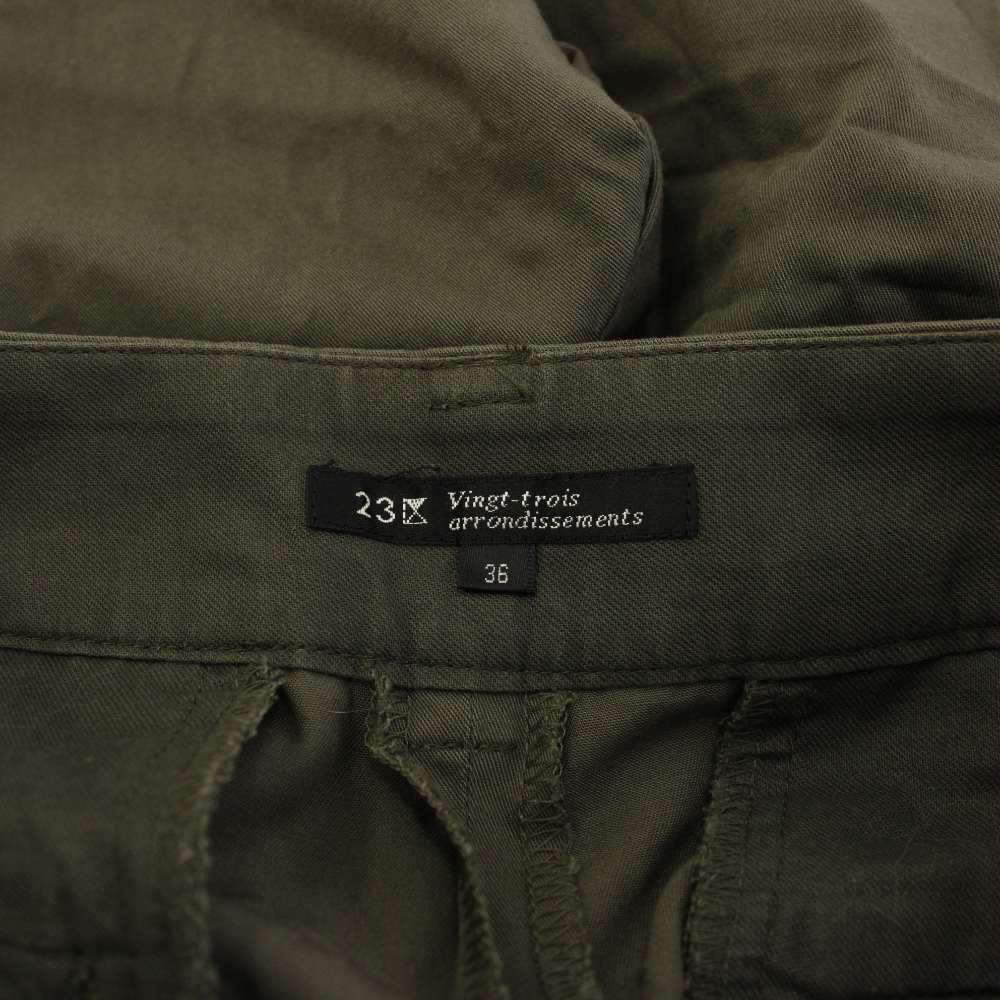 【中古】23区 オンワード樫山 スラックスパンツ 36 カーキ タック ジップフライ クロップド丈 /BB ■ECC001 レディース 【ベクトル 古着】 260222 vectorpremium-18910797 ブランド古着ベクトルプレミアム店 サンプル画像3