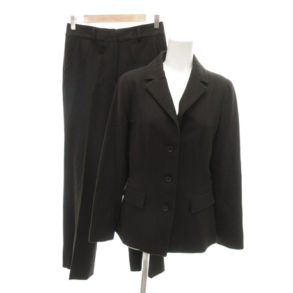 【中古】ヴィクトワール VICTOIRE 美品 セットアップ スーツ テーラードジャケット パンツ シングル 総裏地 カシミヤ混 38 ダークブラウン /SJ ■ECA001 レディース 【ベクトル 古着】 260323