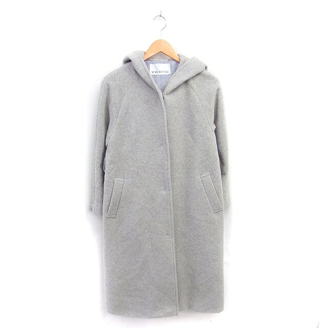 Other Jackets Jumpers - 【中古】ナチュラルビューティーベーシック NATURAL BEAUTY BASIC フーデット コート アウター ロング フード ウール 厚手 ラグランスリーブ S グレー /TT レディース 【ベクトル 古着】 260326