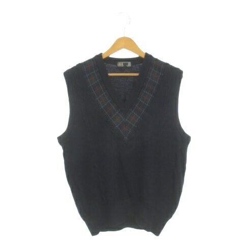 【中古】ダックス DAKS ニットベスト プルオーバー L 紺 ネイビー /AH36 ■ECA002 メンズ 【ベクトル 古着】 260309