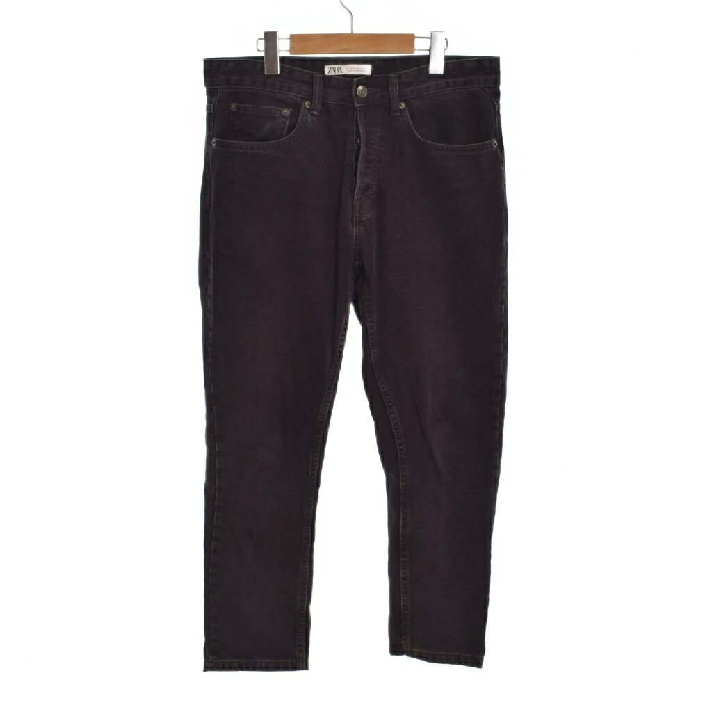 樂天商城 - 【中古】ザラ ZARA デニムパンツ ジーンズ 無地 テーパード ワイド ボタンフライ 40 31 黒 ブラック ■ECB001 メンズ 【ベクトル 古着】 260318