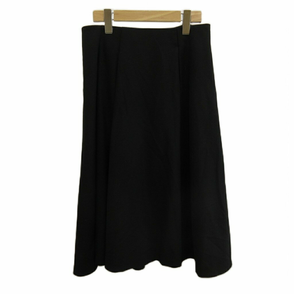 【中古】ヒロココシノ HIROKO KOSHINO スカート 38 黒 ブラック 無地 Aライン ミディ丈 プリーツ /PP ■ECA003 レディース 【ベクトル 古着】 260326(4.0)