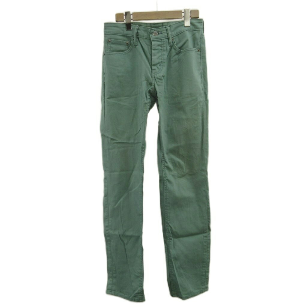 【中古】リーバイス Levi's デニム ジーンズ 30 緑 グリーン 無地 長ズボン フルレングス ストレートシルエット /PP ■ECA003 メンズ 【ベクトル 古着】 260323