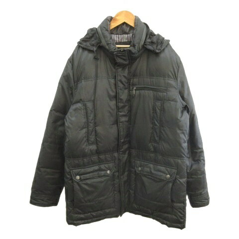 【中古】ユー・レノマ U.Prenoma ジャケット 上着 LL 黒 ブラック フード付き 長袖 キルティング /NP ■ECA003 メンズ 【ベクトル 古着】 260323