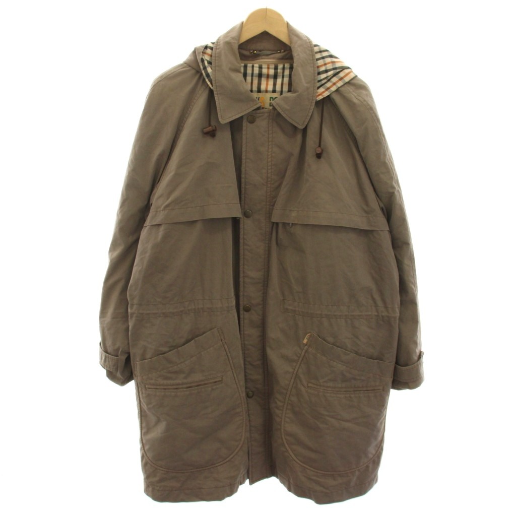 【中古】ダックス DAKS ステンカラーコート 中綿コート ライナー付き ロング ジップアップ L 茶 ブラウン NSW1534 /HN ■GY53 メンズ 【ベクトル 古着】 260415
