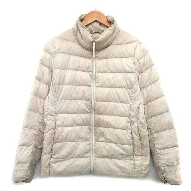 【中古】ユニクロ UNIQLO ウルトラライト ダウン ジャケット シンプル ベージュ /KT9 レディース 【ベクトル 古着】 260403