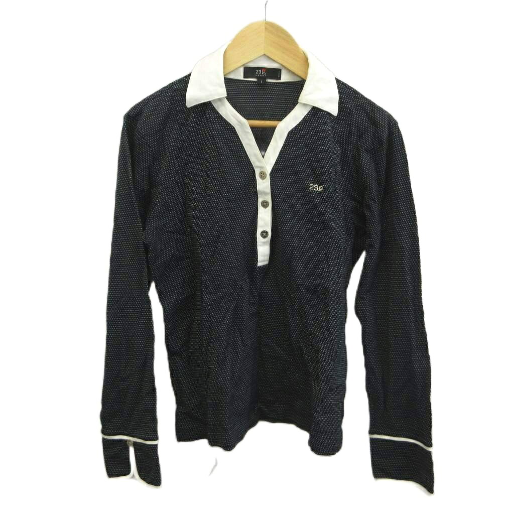【中古】23区 SPORT カットソー 1 黒 ブラック 総柄 Vネック 長袖 /KK ■ECB002 レディース 【ベクトル 古着】 260327 vectorpremium-18990219 ブランド古着ベクトルプレミアム店 パッケージ画像