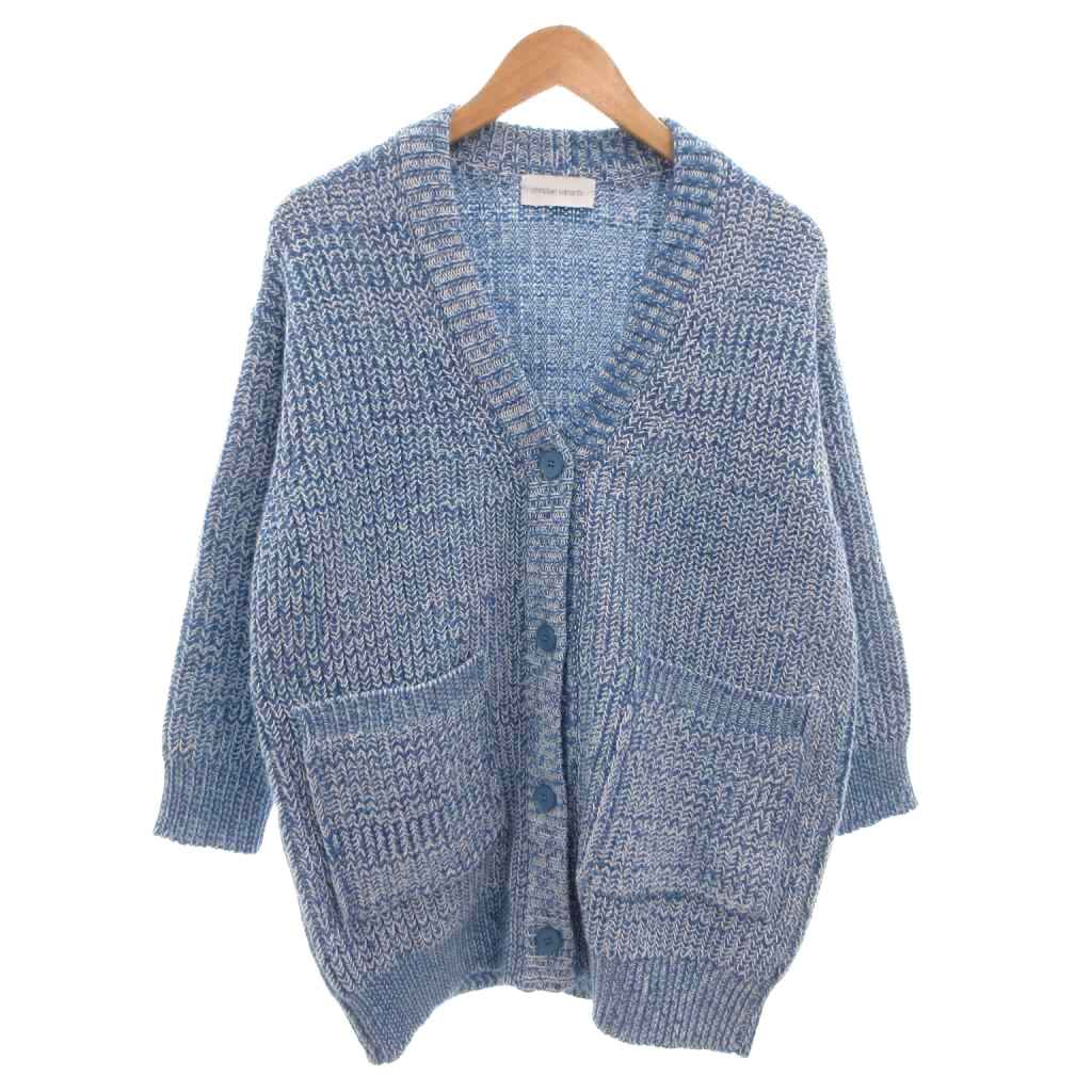 Cardigans - 【中古】クリスチャン ワイナンツ christian wijnants カーディガン ニット コットン バイカラー XS 青 ブルー 白 ホワイト /FF ■GY62 メンズ 【ベクトル 古着】 260406