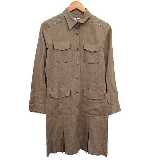 ベルメゾン BELLE MAISON newbasic シャツ ワンピース ロング 長袖 シンプル 9 ベージュ /KT7 ■GY59 レディース  260411