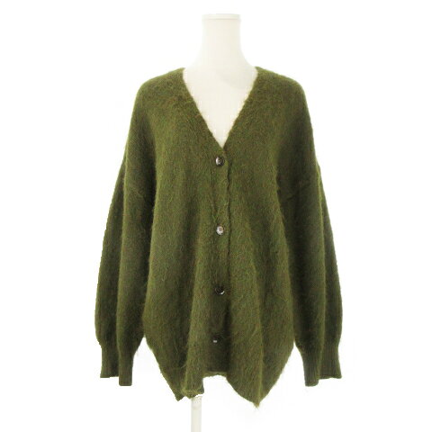 Rakuten - 【中古】ジーナシス JEANASIS カーディガン F 緑 カーキ Vネック 長袖 ボタンフロント /CK23 ■ECB003 レディース 【ベクトル 古着】 260408