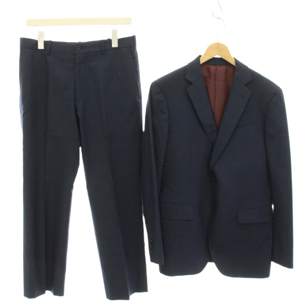 【中古】タケオキクチ TAKEO KIKUCHI スール テーラードジャケット シングル 2B スラックス パンツ ウール 絹 シルク混 2 紺 ネイビー /HN ■ECB003 メンズ 【ベクトル 古着】 260403