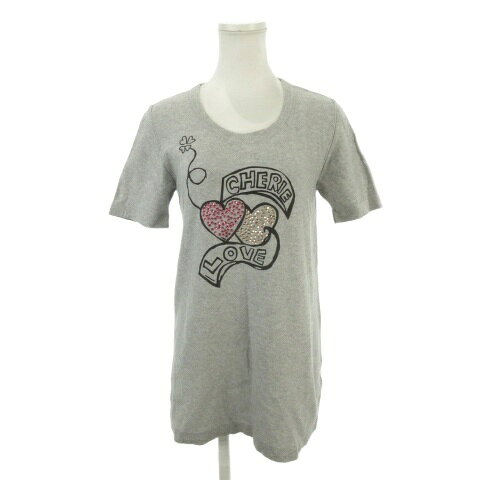 中古 ソニア ソニアリキエル SONIA SONIA RYKIEL Tシャツ カットソー ラウンドネック 半袖 プリント…