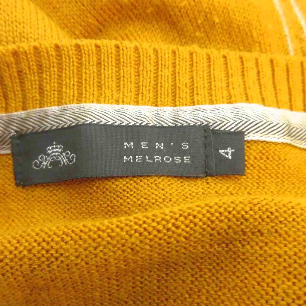 【中古】メンズメルローズ MEN'S MELROSE ニット セーター ウール LL 黄 イエロー Vネック 長袖 ひし形柄 /NP ■ECA004 メンズ 【ベクトル 古着】 260410 3
