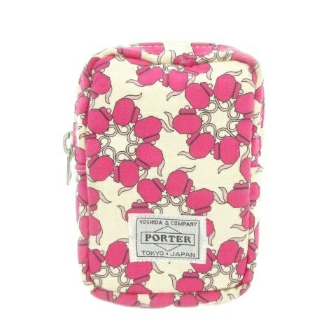 【中古】ポーター PORTER 吉田カバン ミニポーチ ピンク ティーポット柄 /AH9 ■GY59 レディース 【ベクトル 古着】 260417