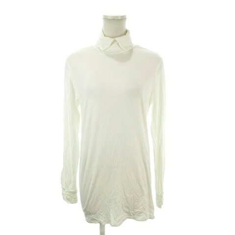 Tunics - 【中古】ミズイロインド mizuiro ind チュニック カットソー ストレッチ 白 ホワイト 長袖 無地 タートルネック 折り返し襟 /AH5 ■ECC004 レディース 【ベクトル 古着】 260427