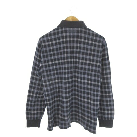 ブランド古着ベクトルプレミアム店の【中古】ダックス DAKS GOLF ポロシャツ ゴルフ LL 紺 ネイビー チェック柄 ポロカラー 長袖 /AO26 ■ECC004 メンズ 【ベクトル 古着】 260427｜アングル2