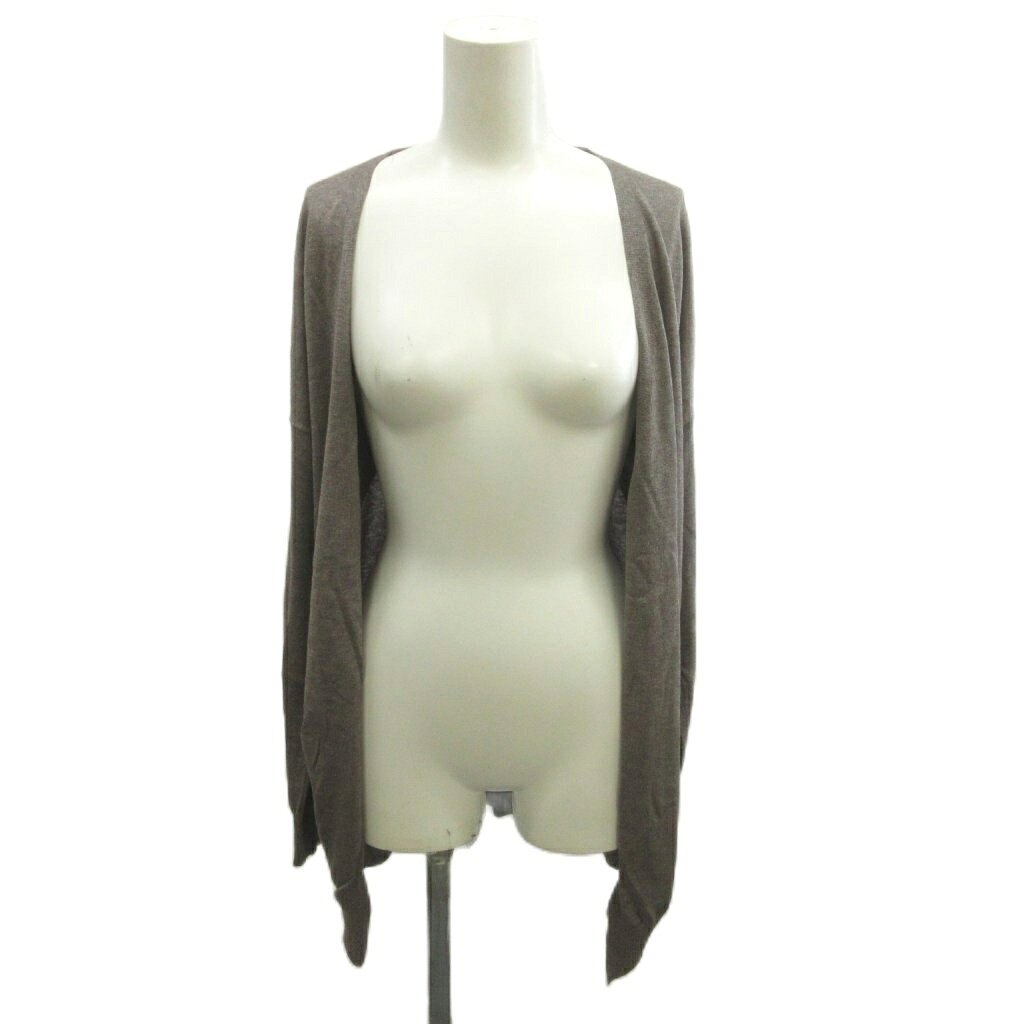 Long-Sleeved - 【中古】アンタイトル UNTITLED カーディガン 絹 シルク 2 グレー 無地 ノーカラー 長袖 /MD ■ECC004 レディース 【ベクトル 古着】 260421