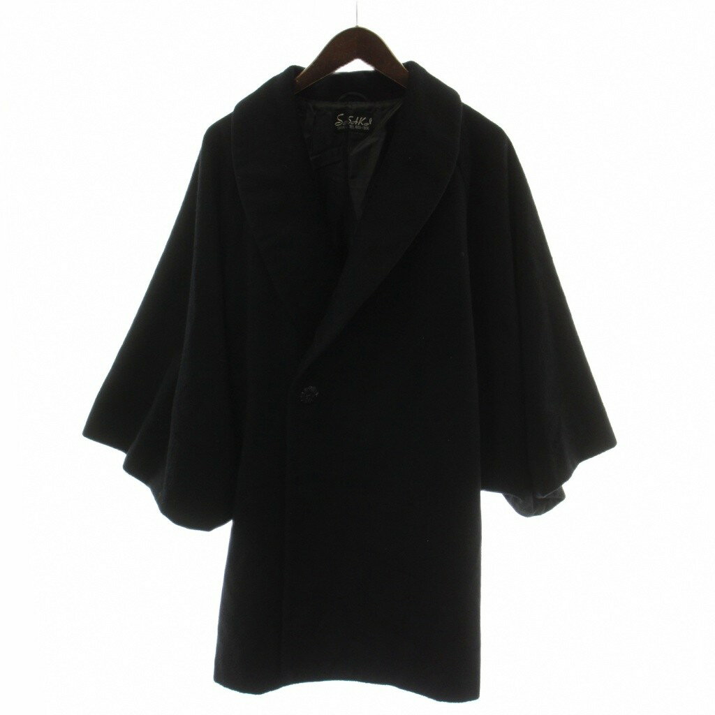 【中古】SASAKI SHIBUYA 和装用 モモンガコート トンビコート 黒 ハーフ丈 /GG ■ECB004 メンズ 【ベクトル 古着】 260421