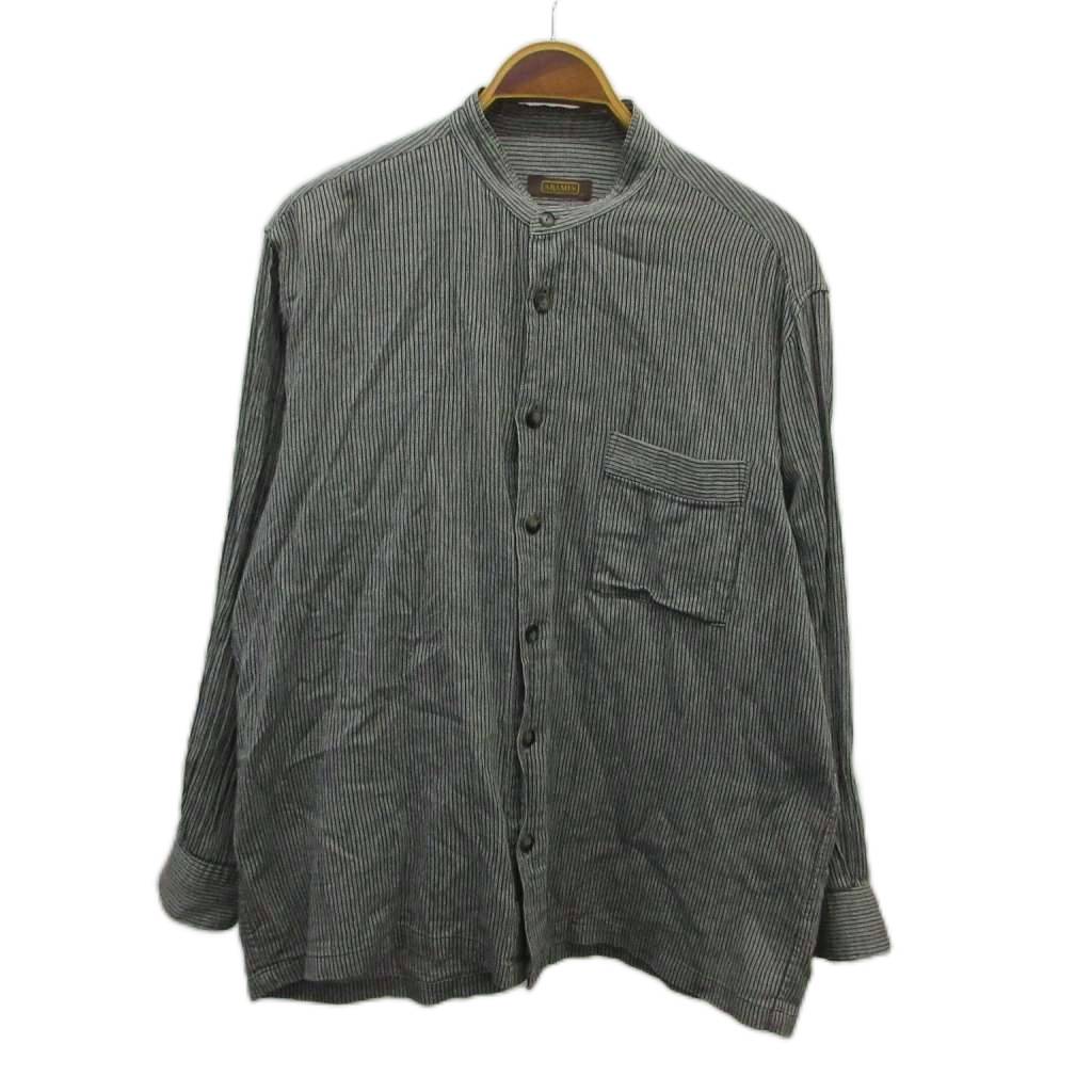 Casual Shirts - 【中古】アラミス ARAMIS シャツ 長袖 スタンドカラー ストライプ L 紺 ネイビー /XZ ■ECB004 メンズ 【ベクトル 古着】 260426