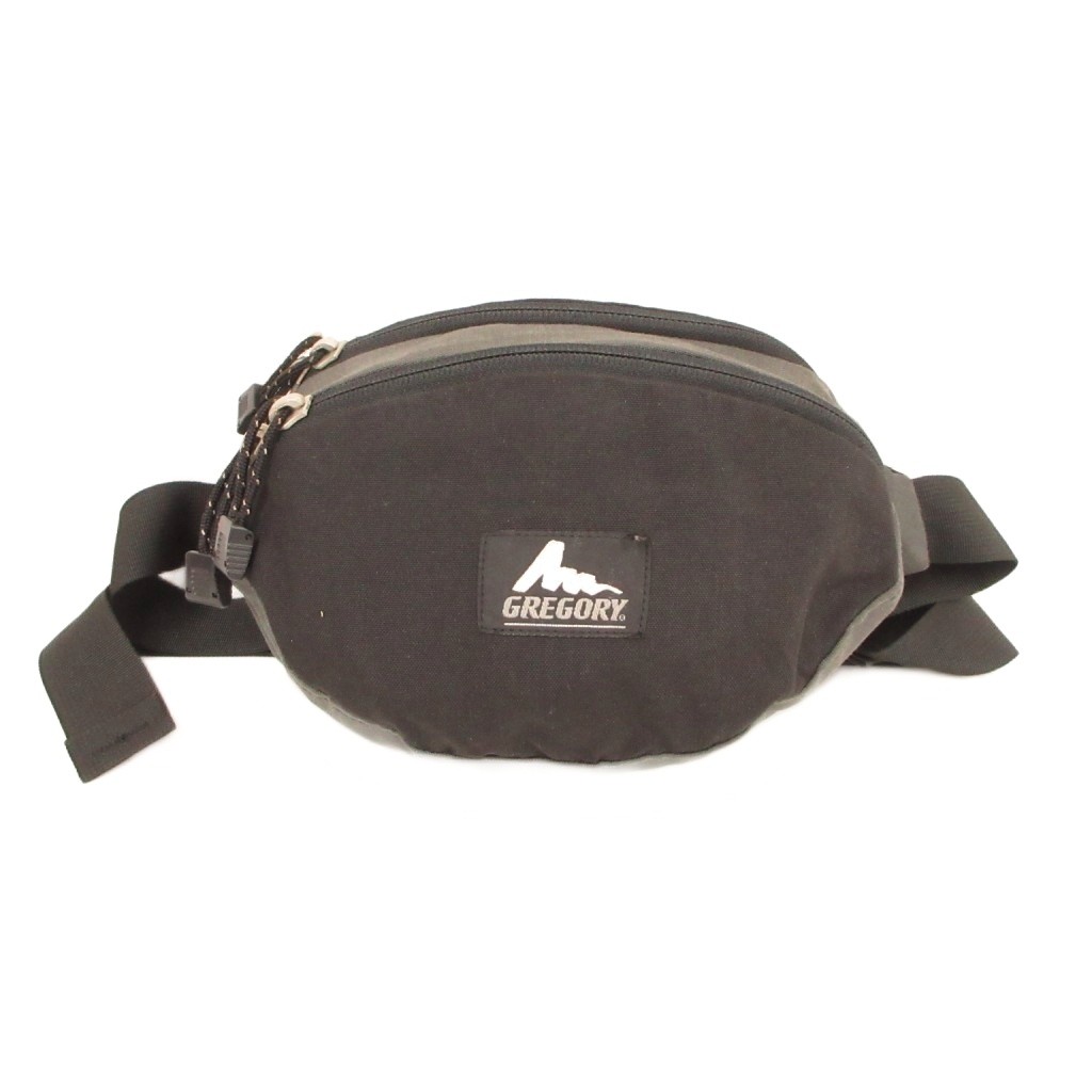 【中古】グレゴリー GREGORY USA製 ウエストバッグ M 黒 ブラック ロゴパッチ ジッパー開閉 /NU ■ECG003 メンズ 【ベクトル 古着】 260502