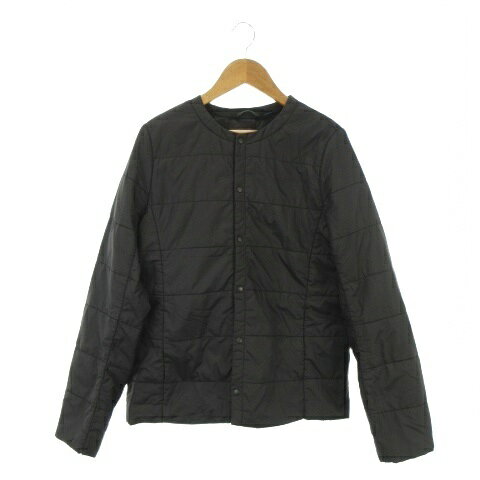 Coat - 【中古】ユニクロ UNIQLO 中綿ジャケット 子ども服（男の子用） 160 黒 ブラック キルティング ノーカラー 長袖 ポケッタブル /AO13 ■ECD004 キッズ 【ベクトル 古着】 260512