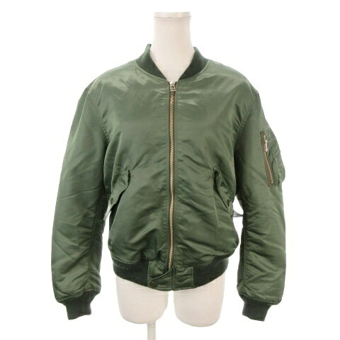 【中古】マウジー MOUSSY MA-1 ブルゾンジャケット ナイロン ミリタリー 1 緑 グリーン ジップアップ /MN13 ■ECA005 レディース 【ベクトル 古着】 260513
