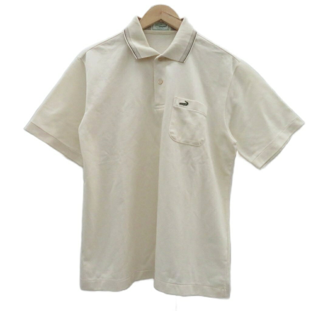 【中古】クロコダイル CROCODILE ポロシャツ ポロカラー L アイボリー 半袖 /HO27 ■ECA005 メンズ 【ベクトル 古着】 260515