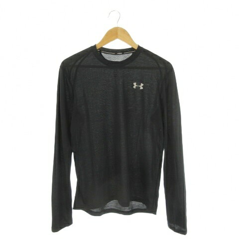 アンダーアーマー UNDER ARMOUR RUN HEATGEAR Tシャツ スポーツウエア M FITTED 黒 ブラック 長袖 ラウンドネック メッシュ素材 /CK9 ■ECA005 メンズ  260515