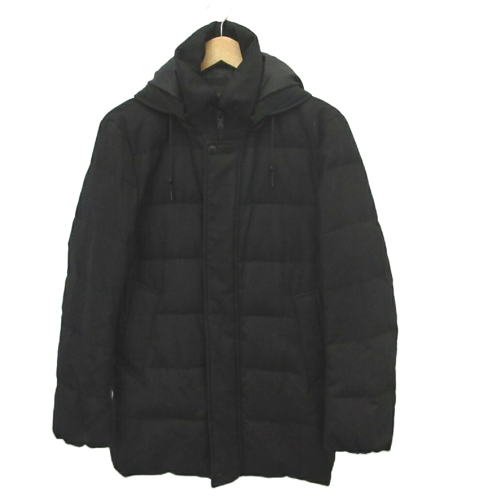 Coat - 【中古】ダーバン DURBAN ダウンコート ミドル丈 S 黒 ブラック 無地 フード付き 長袖 /YU ■ECA005 レディース 【ベクトル 古着】 260518