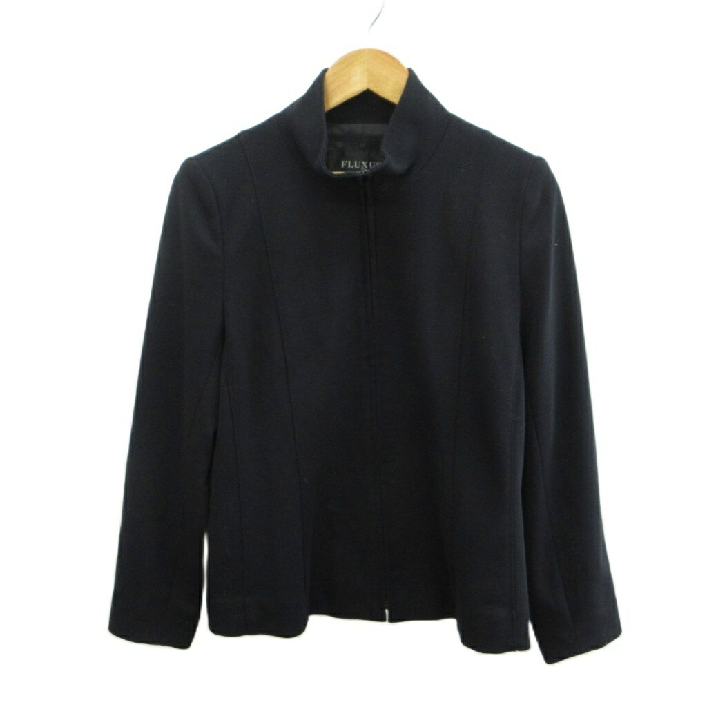 【中古】フルクサス FLUXUS ジャケット 上着 40 黒 ブラック 無地 長袖 /RN ■ECC005 レディース 【ベクトル 古着】 260522