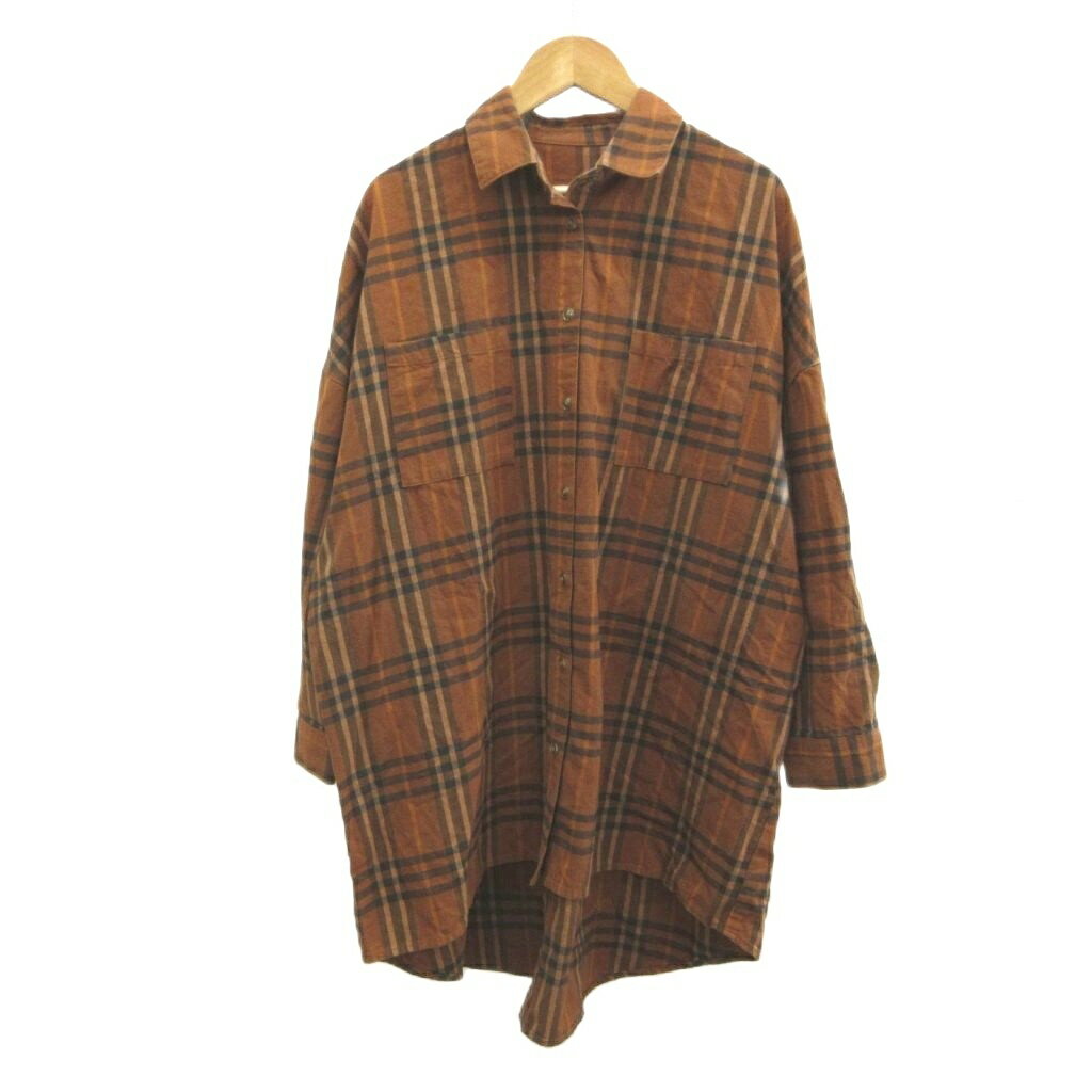 【中古】オゾック OZOC シャツ 38 茶 �