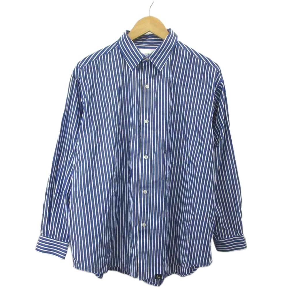 其它 - 【中古】リス LiSS カジュアルシャツ トップス 1 青 ブルー ストライプ柄 長袖 レギュラーカラー /YU ■ECC005 メンズ 【ベクトル 古着】 260525