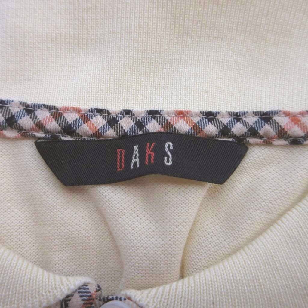 ブランド古着ベクトルプレミアム店の【中古】ダックス DAKS ポロシャツ トップス F 黄 イエロー 半袖 ラウンドカラー チェック柄 /YU ■ECB005 レディース 【ベクトル 古着】 260528｜アングル3
